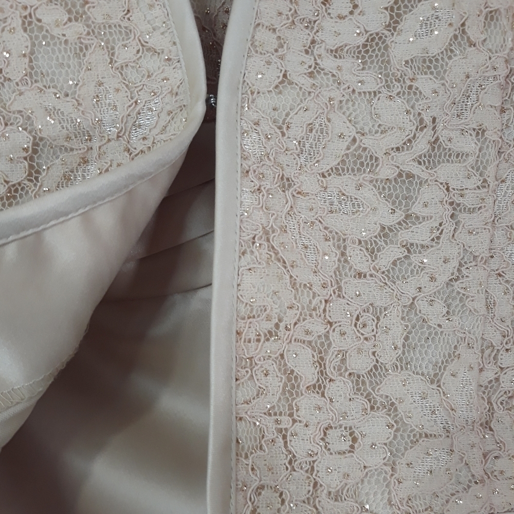 Patra 2 Pieces Dress With Matching Lace Bolero Cream Gown Long Dress Size 8 - Picture 6 of 15